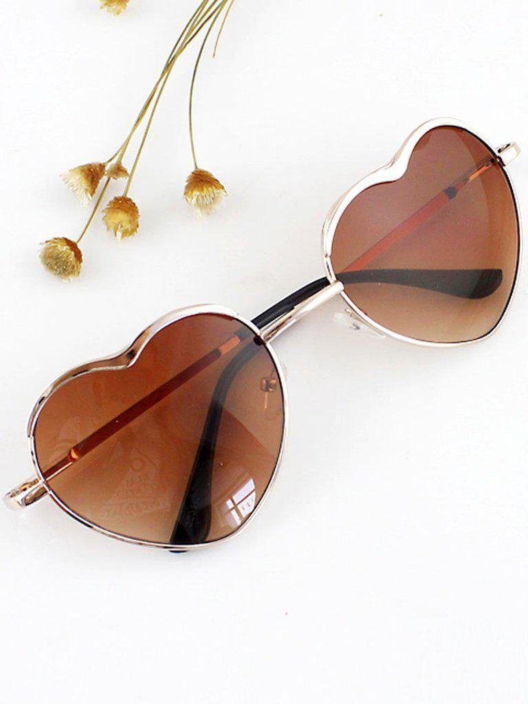New 2015 Summer Fashion Gold Silver Alloy Heart Shape Acetate Frame Wrap Sunglasses-accessories-Des Mess