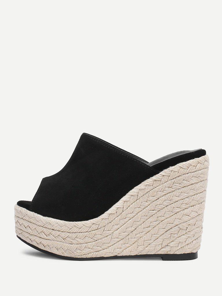 Espadrille Peep Toe Wedges-shoes-Des Mess
