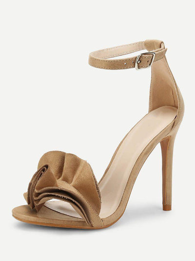 Layered Ruffle Design Stiletto Heels-shoes-Des Mess