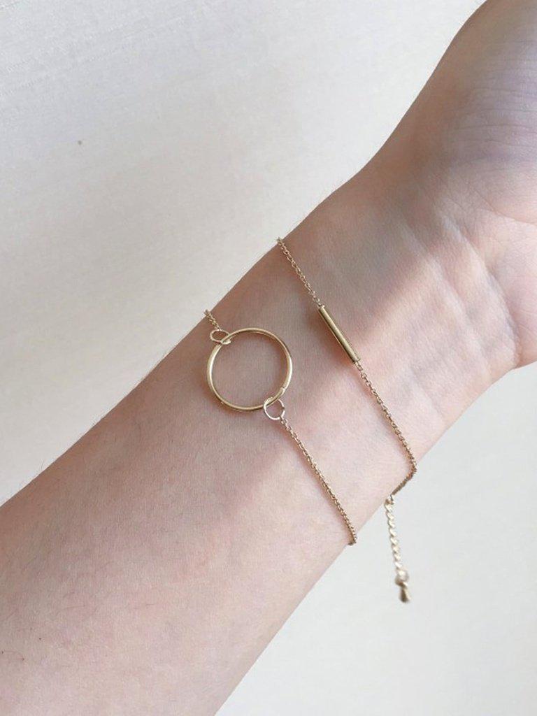 Ring & Bar Design Chain Bracelet--Des Mess