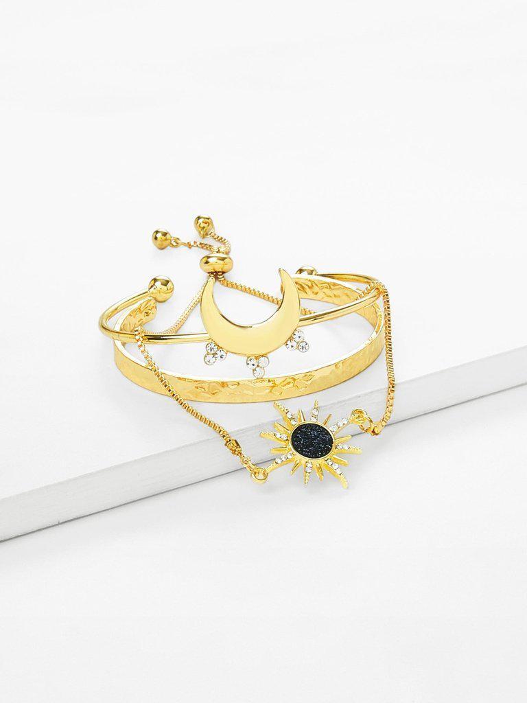 Moon & Sun God Design Bracelet Set-jewelry-Des Mess