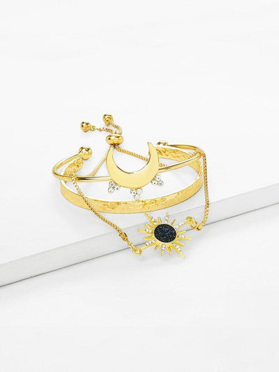 Moon & Sun God Design Bracelet Set-jewelry-Des Mess