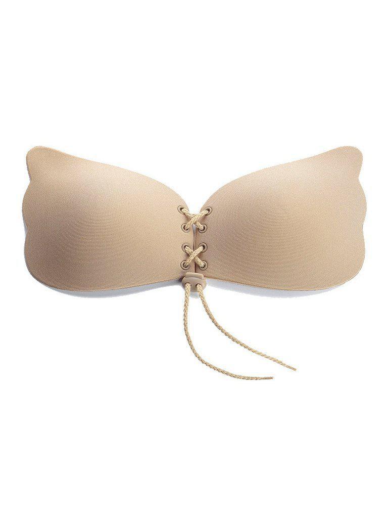 Seamless Lace Up Push Up Self Adhesive Bra-lingerie-Des Mess