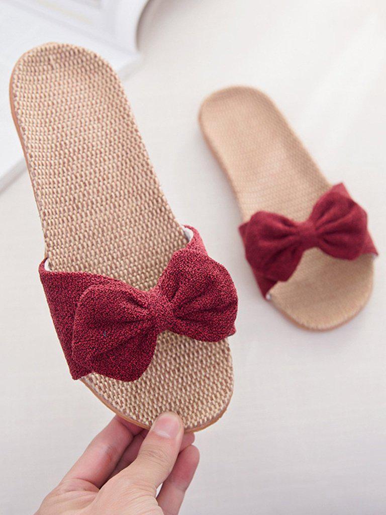 Bow Flat Sliders-shoes-Des Mess