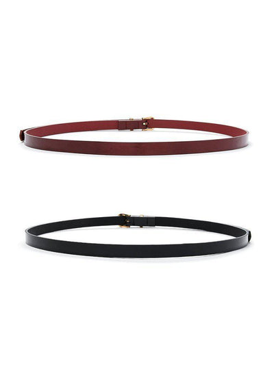 Metal Buckle Skinny Belt 2pcs-accessories-Des Mess