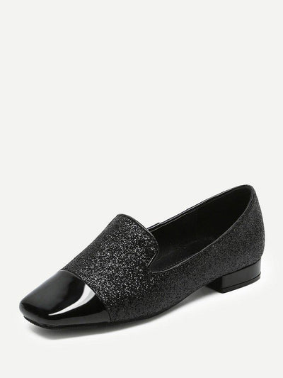 Square Toe Glitter Loafers-shoes-Des Mess