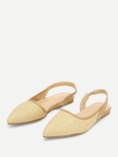 Pointed Toe Straw Flats-shoes-Des Mess