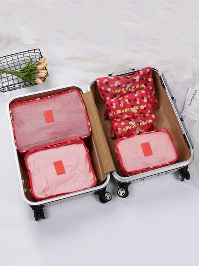 6 Pcs Travel Bags Set Floral Storage Bag-others-Des Mess