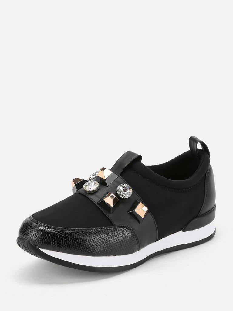 Studded Detail Low Top Sports Trainers-sportswear-Des Mess