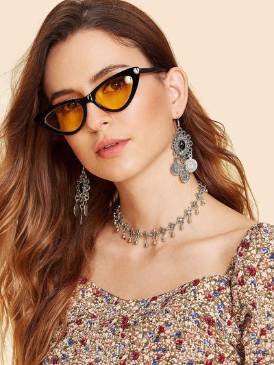 Tinted Lens Cat Eye Sunglasses-accessories-Des Mess