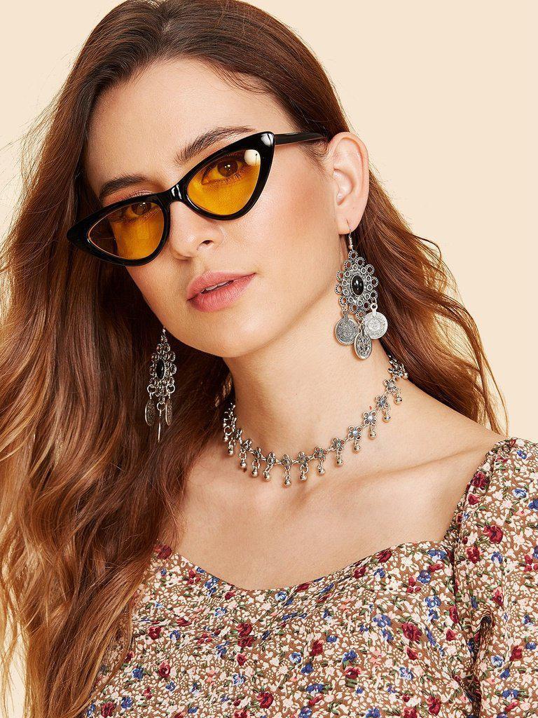 Tinted Lens Cat Eye Sunglasses-accessories-Des Mess