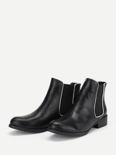 Round Toe PU Chelsea Boots-shoes-Des Mess