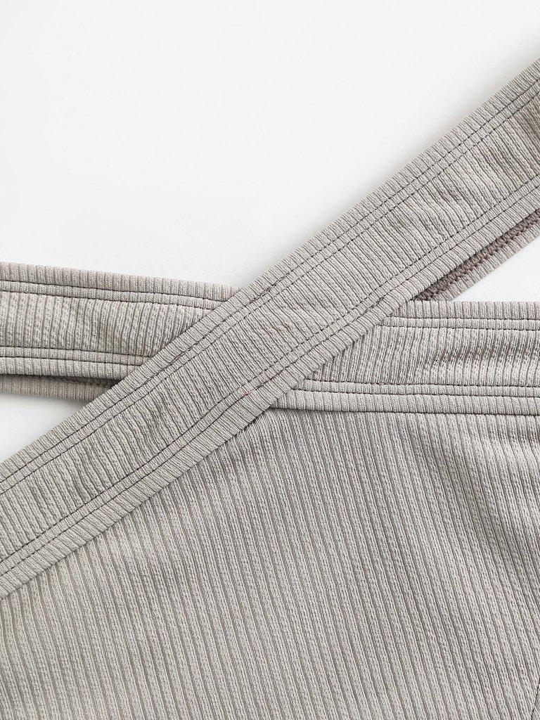 Crisscross Solid Bikini Set-swimwear-Des Mess
