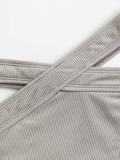 Crisscross Solid Bikini Set-swimwear-Des Mess