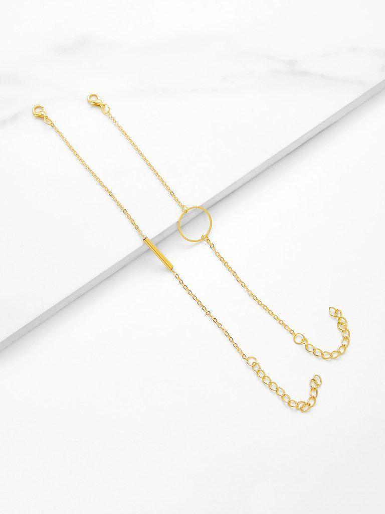 Ring & Bar Design Chain Bracelet--Des Mess