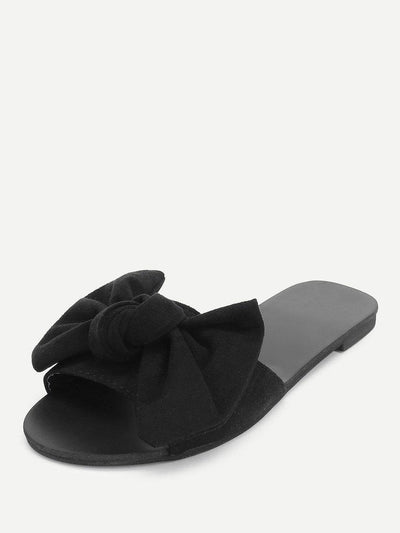 Bow Detail Flat Sandals-shoes-Des Mess
