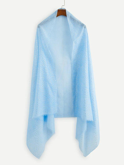 Metallic Star Print Raw Edge Scarf-accessories-Des Mess