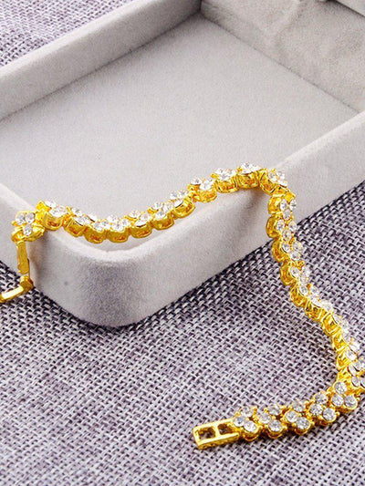Metallic Rhinestone Bracelet--Des Mess
