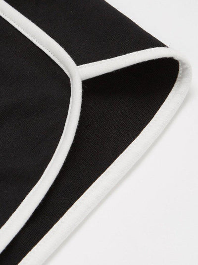 Contrast Binding Drawstring Sleep Shorts-loungewear-Des Mess