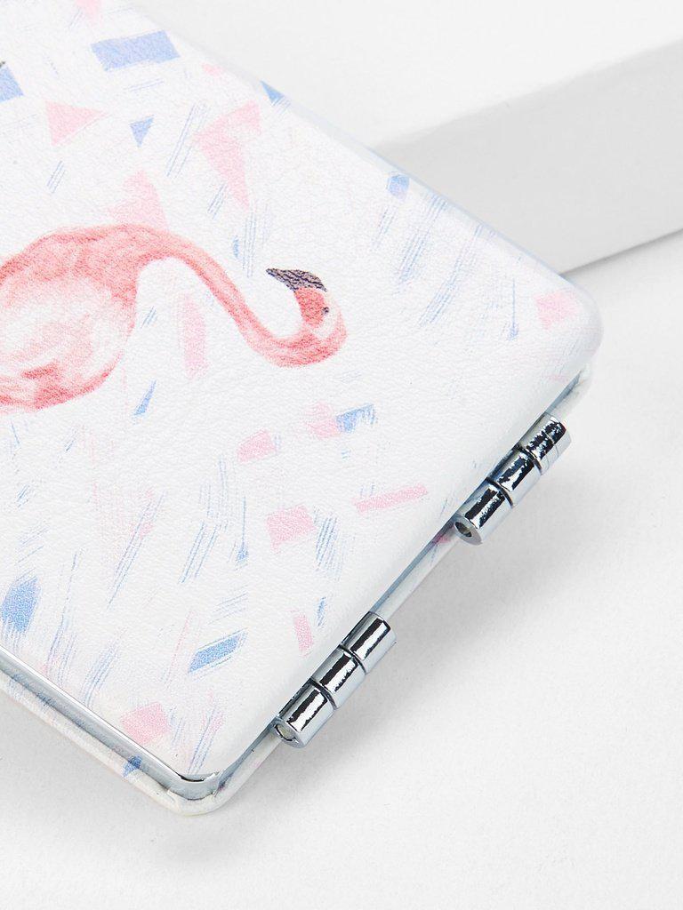 Flamingo Print Mirror-makeup-Des Mess