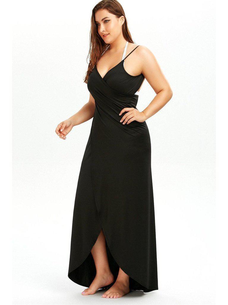 Wrap Spaghetti Straps Cover Up-swimwear-Des Mess