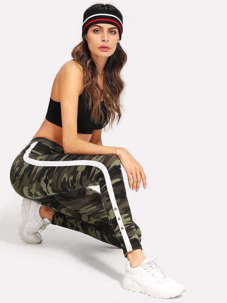 Tape Side Camo Leggings-bottom-Des Mess