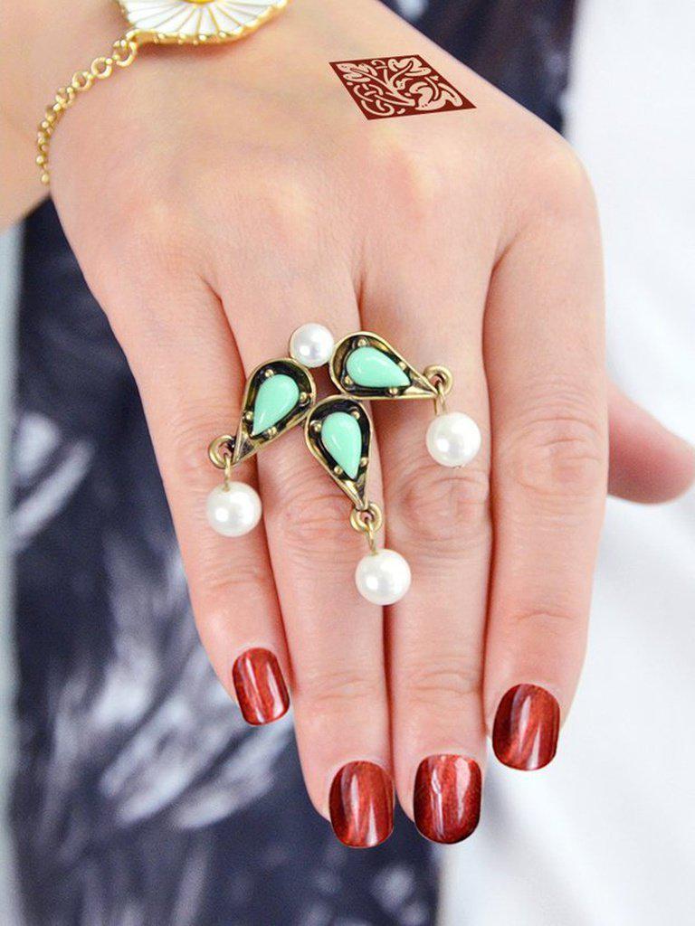 Green Pearl Gemstone Ring-jewelry-Des Mess