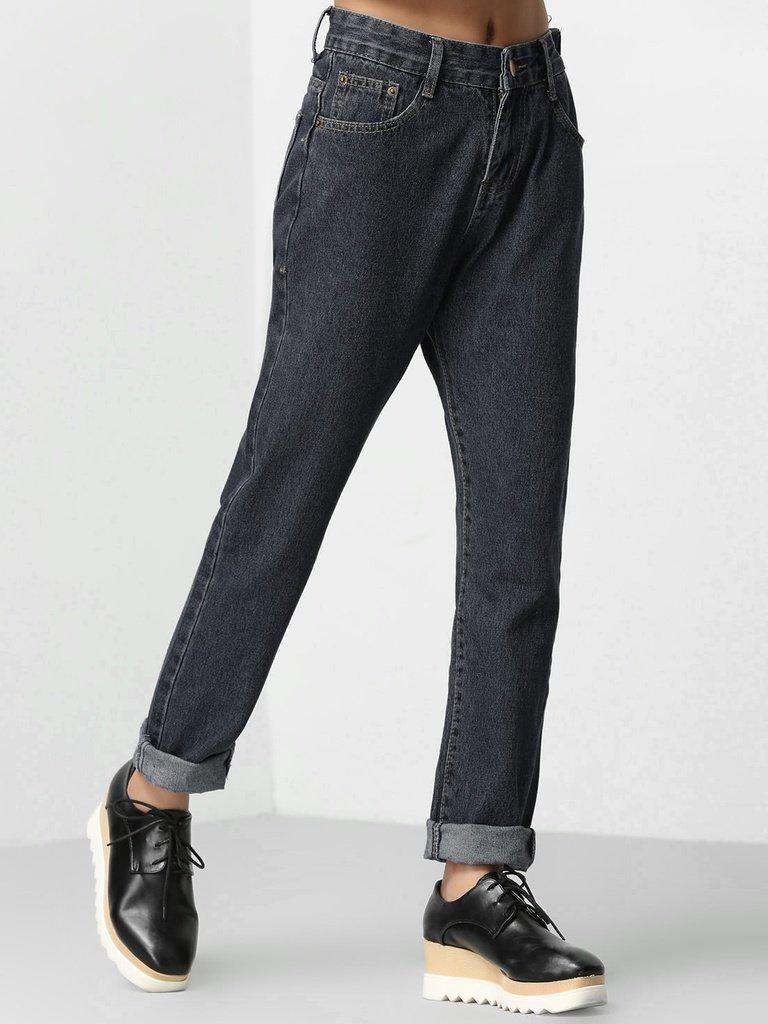 Roll Cuff Boyfriend Jeans-bottom-Des Mess