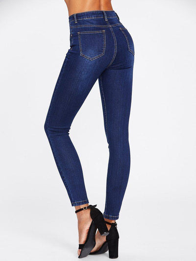 Dark Wash Skinny Jeans-bottom-Des Mess