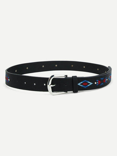 Geometric Embroidery Belt-accessories-Des Mess