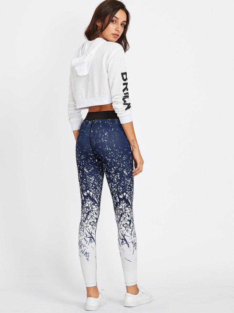 Abstract Print Gym Leggings-bottom-Des Mess