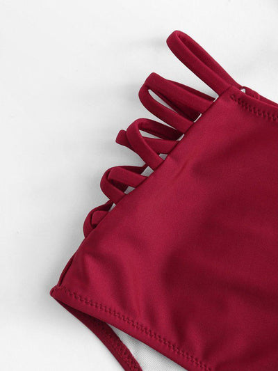 Cross Wrap Strappy Bikini Set--Des Mess