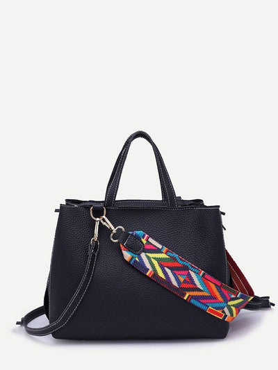 Raw Edge PU Bag With Wide Strap-accessories-Des Mess