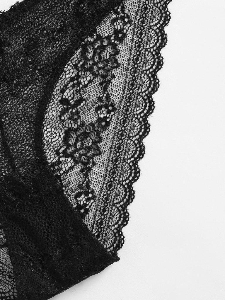 Scalloped Floral Lace Panty-lingerie-Des Mess