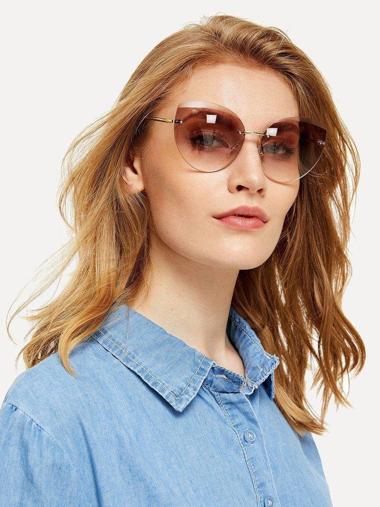 Rimless Tinted Lens Sunglasses-accessories-Des Mess