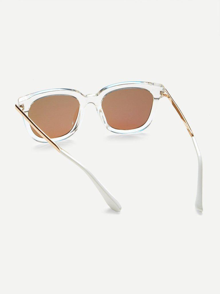 Clear Frame Mirror Lens Sunglasses-accessories-Des Mess