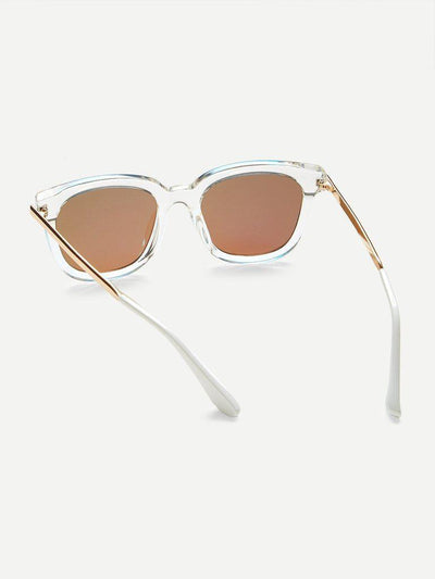 Clear Frame Mirror Lens Sunglasses-accessories-Des Mess