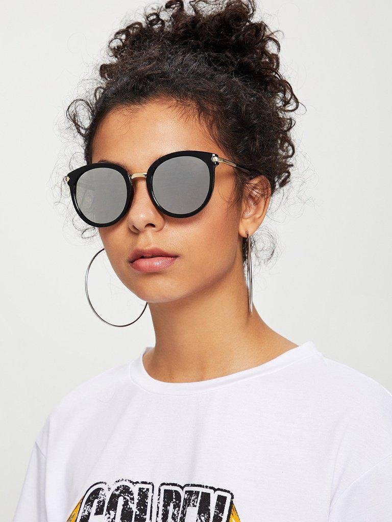 Two Tone Frame Flat Lens Sunglasses-accessories-Des Mess