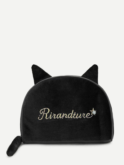 Cat Ear Design Makeup Clutch-makeup-Des Mess
