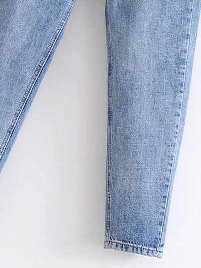 High Waist Jeans With Belt-bottom-Des Mess