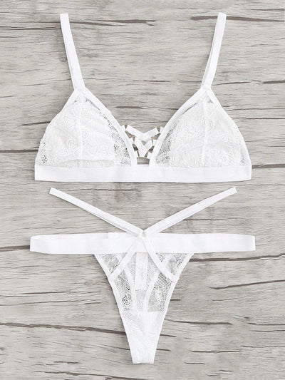 Criss Cross Lace Lingerie Set-lingerie-Des Mess
