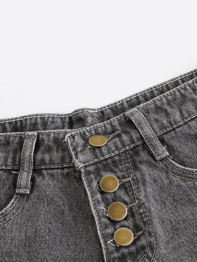 Raw Hem Ripped Denim Shorts-bottom-Des Mess