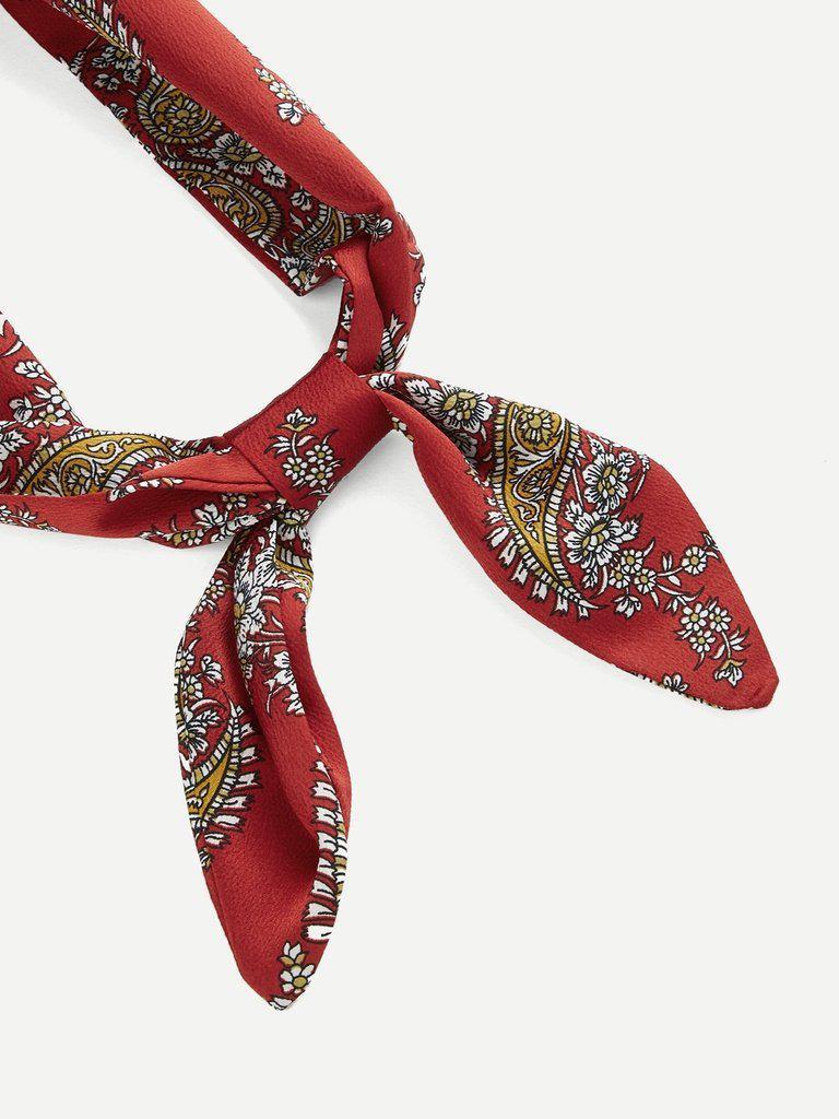 Paisley Print Twilly Scarf-accessories-Des Mess