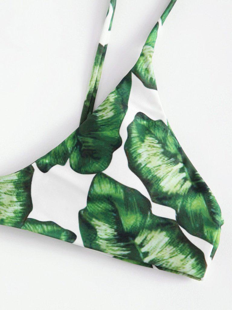 Jungle Print High Leg Bikini Set-swimwear-Des Mess