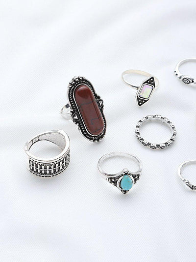 Gemstone Design Ring Set-jewelry-Des Mess