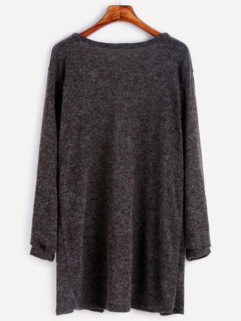 Dark Grey Fuzzy Cardigan-outerwear-Des Mess
