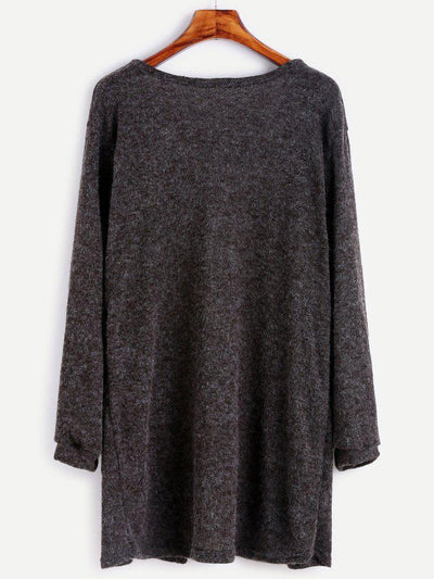 Dark Grey Fuzzy Cardigan-outerwear-Des Mess