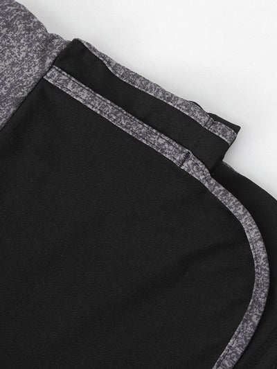 Contrast Trim Sports Bra And Shorts-sportswear-Des Mess