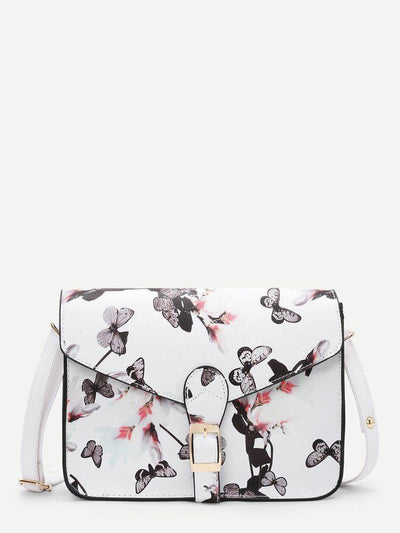 Flower Printed Crossbody Bag-accessories-Des Mess