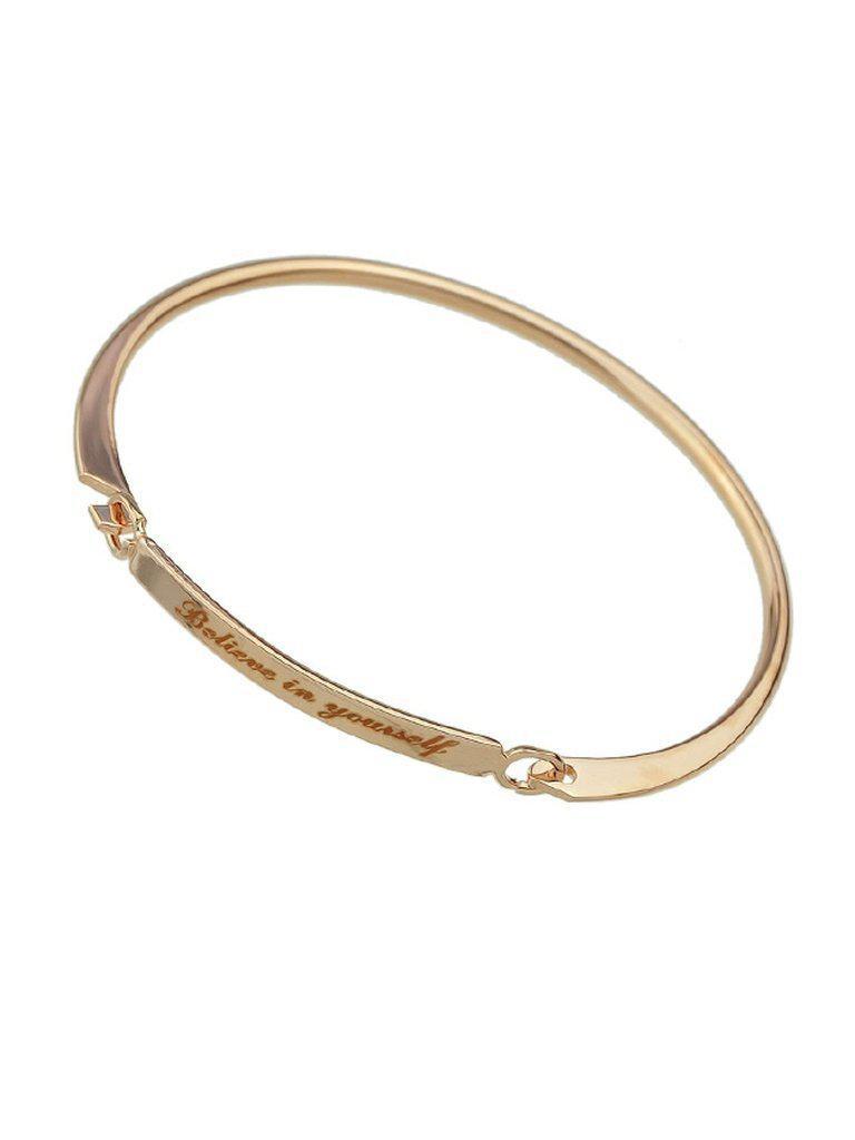 Rosegold Believe In Yourself Letter Bracelets Simple Bracelets--Des Mess